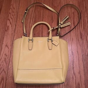 NWOT Coach Lemon Yellow Leather Shoulder Bag